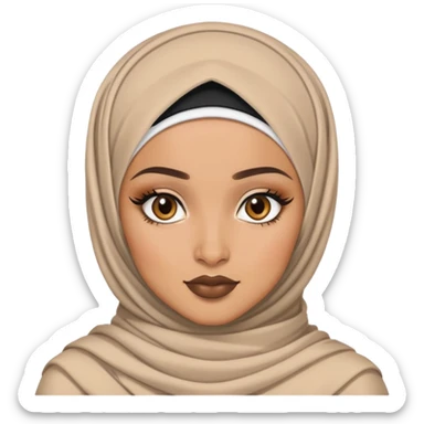 pretty lightskin hijabi baddie with makeup sticker
