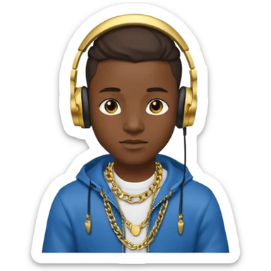 Avatar rapper with headphones  sticker