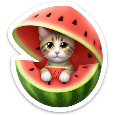 Kitten wearing a watermelon costume  sticker