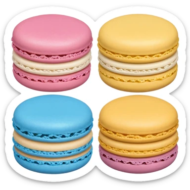 1 Blue Macaroon, 1 Pink Macaroon, And 1 Yellow Macaroon  sticker