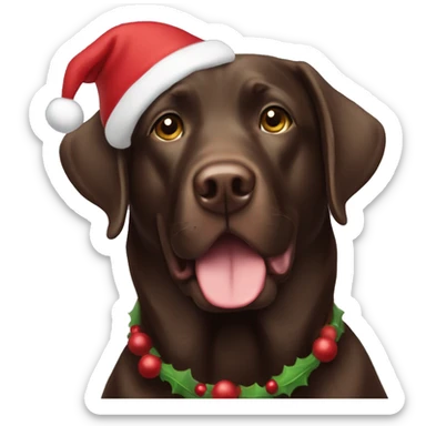 Chocolate lab Christmas  sticker