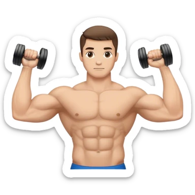 bicep side view holding a dumbbel palms-facing-away from camera sticker