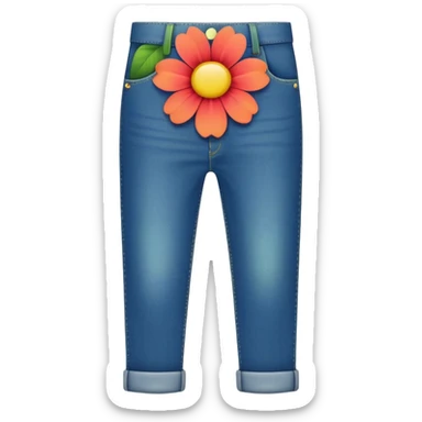 a flower wearing a pair of pants as its stem  sticker