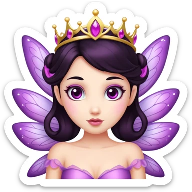 sugar plum fairy with dark hair  sticker