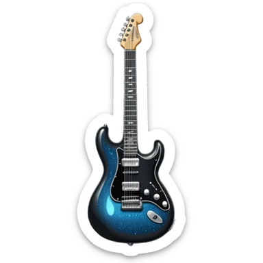 a very sparkly black electric guitar sticker