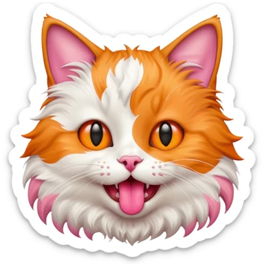 Cat with tongue out sticker