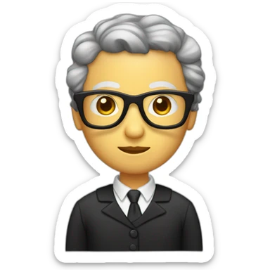 Profesor con cachucha con gafas con tapabocas y vestido negro sticker