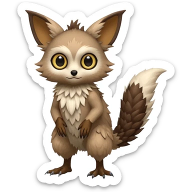 Skogen-Labubu-Trico-Fakémon-hybrid-creature (full body)  sticker