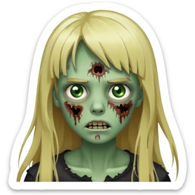 Zoombie de cabelo loiro longo de franja  sticker