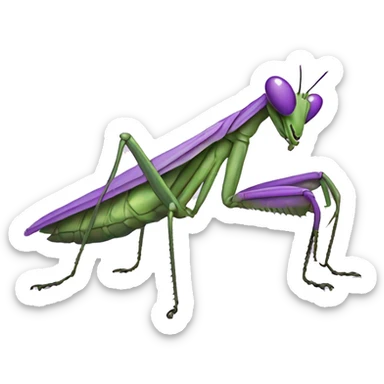 Praying mantis that is purple sticker