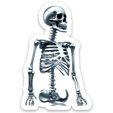 skeleton made out of chrome  sticker