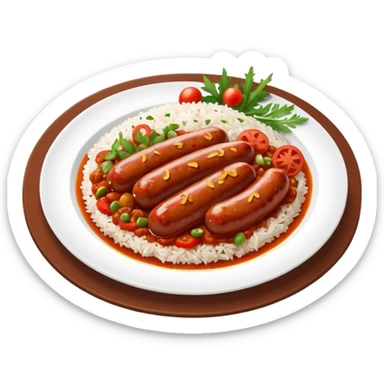 emoji of Rougail saucisse meal. Typical Reunion island meal sticker