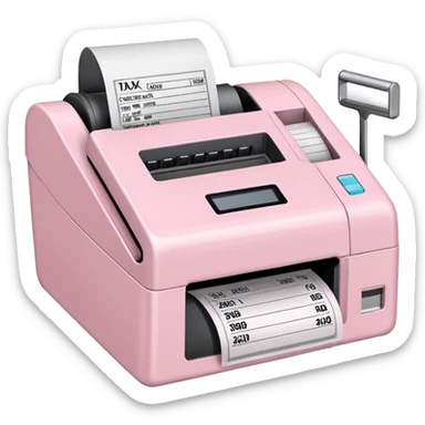 Pale Pink Tax receipt machine Potable sticker