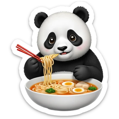 Panda with ramennoodles sticker