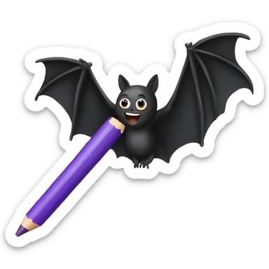 Bat with a crayon sticker