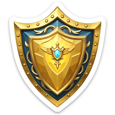 fantasy magic heavenly golden shield low poly sticker