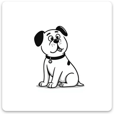 English bulldog waiting sticker