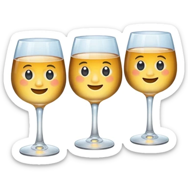 three glasses toasting sticker