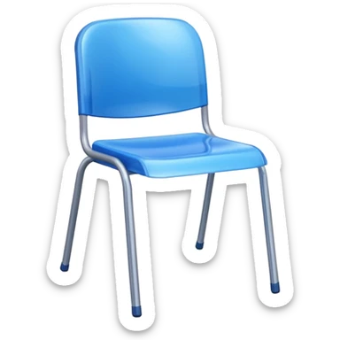 moving blue school plastic chair sticker