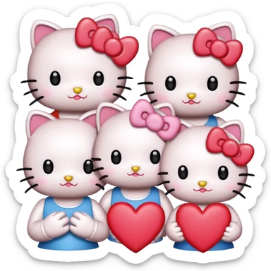 hello kitty and friends with hearts sticker