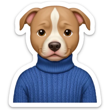 pitbull with a human neck and a sweater pfp sticker