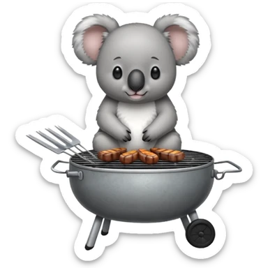 koala siting on a barbecue sticker