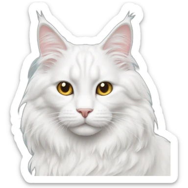 2 white main coon cats sticker