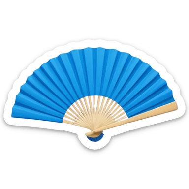 blue paper hand fan sticker