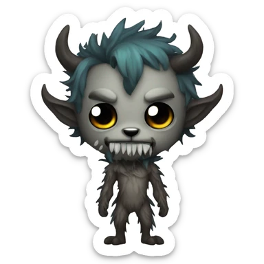 Wendigo in chibi form sticker
