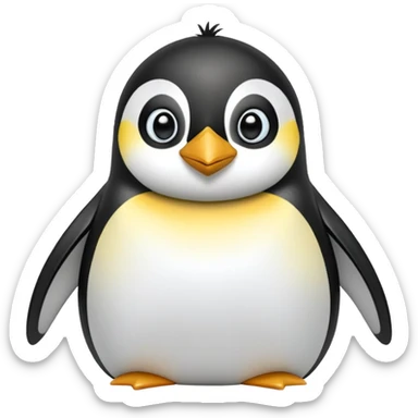 cinematic-adult-emperor-penguin-portrait-emoji,-head-tilted-playfully-and-inquisitively,-with-glossy,-pristine-plumage,-sparkling-eyes-filled-with-curiosity,-simplified-yet-irresistibly-adorable-features, black face sticker
