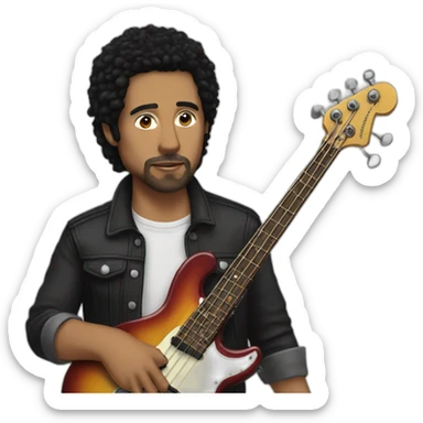42 year old, bass player, black hair, white dude sticker