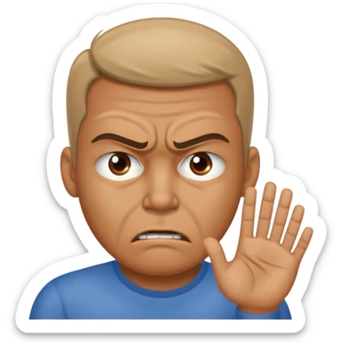 Angry man saying please stop talking  sticker