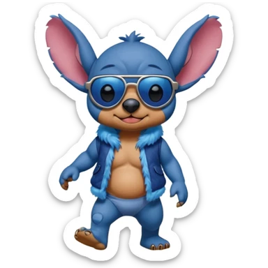 Stitch walking on the beach sticker