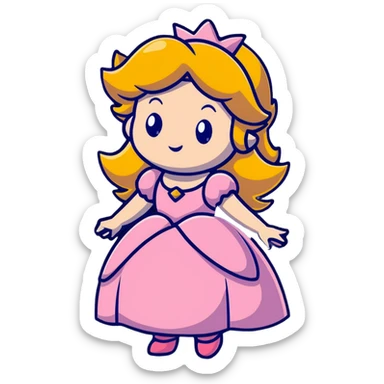 Princess Peach from Mario Bros sticker