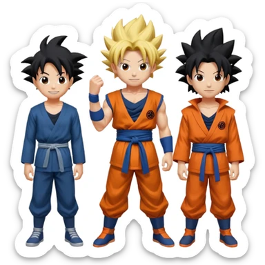 Goku, Gojo, Madara, Ichigo together imoji sticker