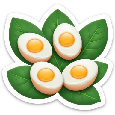 eggs on leaf sticker
