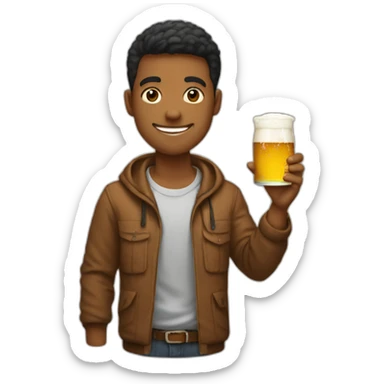 Students in fraternity with beer in hand sticker
