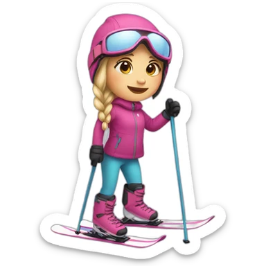 girl on a ski sticker