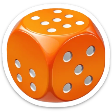 12-sided dice orange sticker
