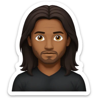 Pana Hema Taylor, male actor (b.1989) with dark brown long hair sticker