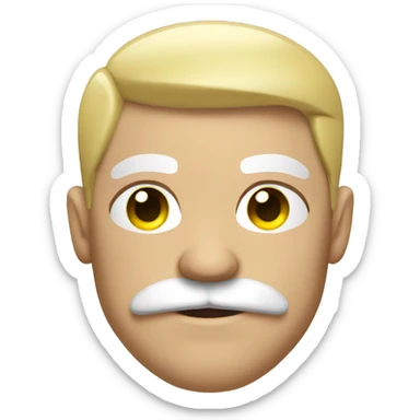 White Bodybuilder with a moustache  sticker