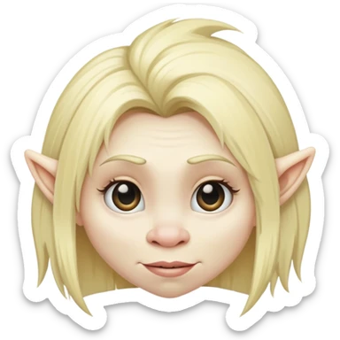 a blond girl that looks like a troll sticker