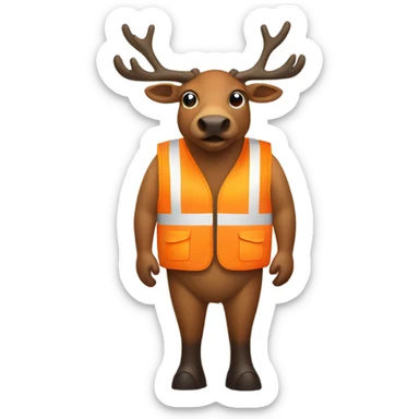 Elk wearing orange vest sticker