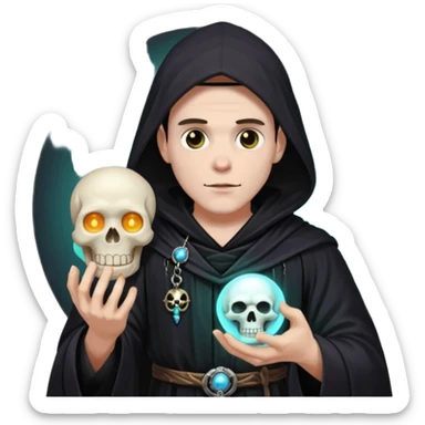 male dnd necromancer sticker