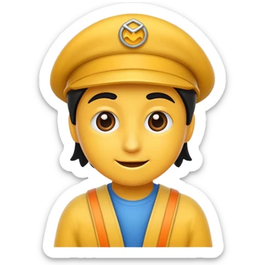 Kafasına şapka olan ve göz kırpan emoji sticker