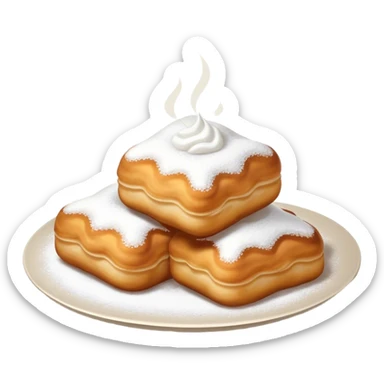 2 square powdered sugar beignets sticker