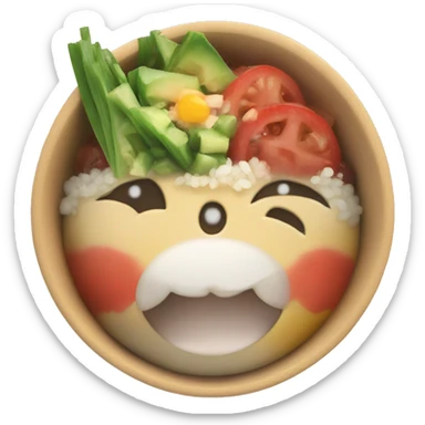 happy poke bowl sticker