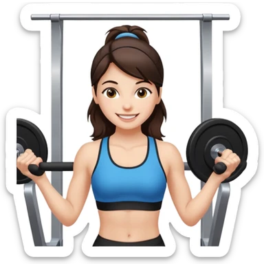 Brunette fair skin girl gym sticker