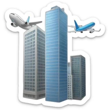 Plane and a skyscraper sticker