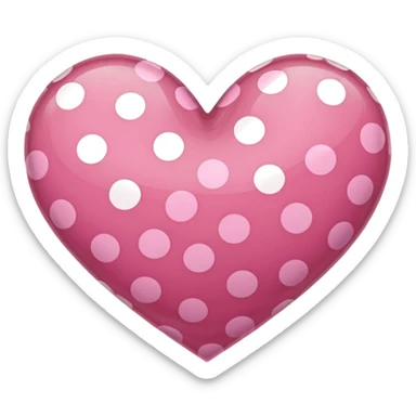 brown pink polka dot heart  sticker